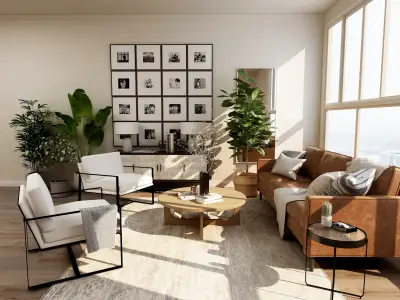 Bright open-plan living room repaint